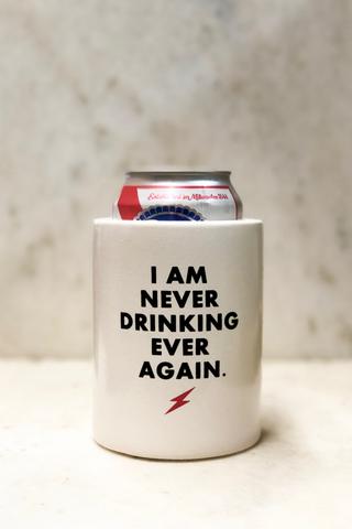 Retro Can Koozie-"Never Drinking Again"